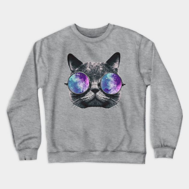 Cat Eye Galaxy Crewneck Sweatshirt by ktdesigns